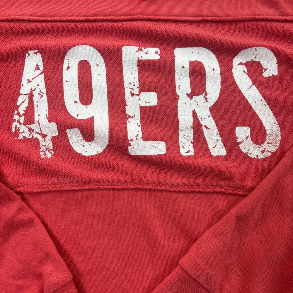 NFL Team Apparel Hoodie Small Red San Francisco 49ers Distressed Graphic Men's - Picture 4 of 8